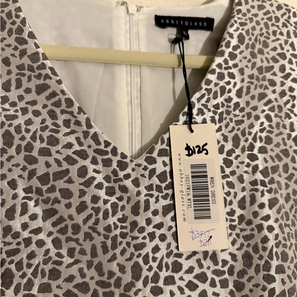 Abbey Glass Gray Leopard Print Wedding Dress